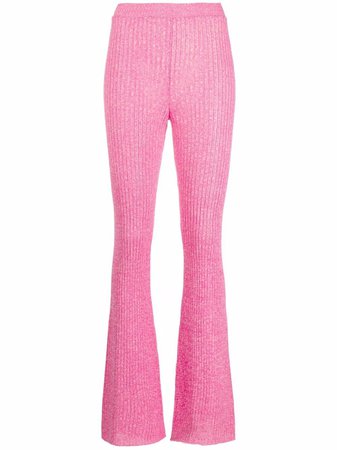 MSGM ribbed-knit Flared Trousers - Farfetch