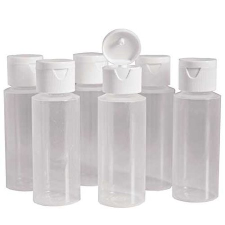 Amazon.com : 2oz Clear Plastic Empty Bottles with Flip Cap - BPA-free - Set of 6 - Travel Size 2 Ounce - By Chica and Jo : Decorative Bottles : Beauty