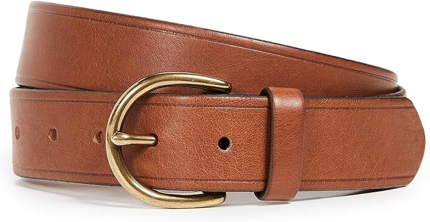 Madewell Women's Medium Perfect Leather Belt, Pecan, Brown, XL at Amazon Women’s Clothing store