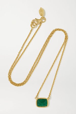 Gold 18-karat gold emerald necklace | Pippa Small | NET-A-PORTER