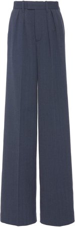 Marc Jacobs Pleated Wool Wide-Leg Trousers Size: 0