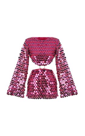 Edie Dress In Dark Pink Sequin By New Arrivals | Moda Operandi