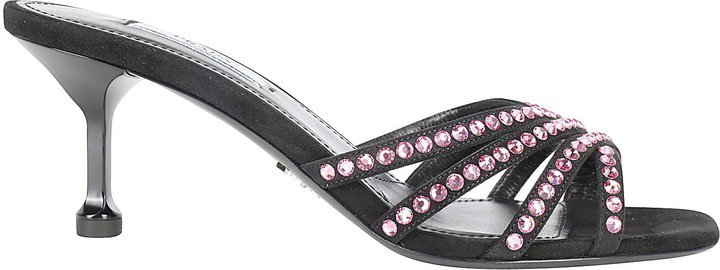 Crystal Embellished Strap Sandals