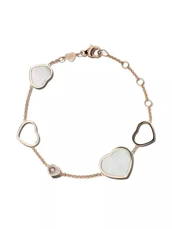 Chopard 18kt Rose Gold Happy Hearts Rosé Stone And Diamond Bracelet - Farfetch