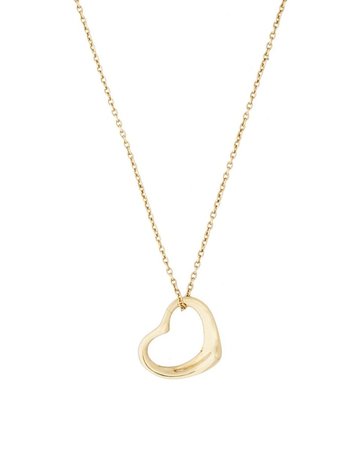Pre-Owned Tiffany & Co 750 Yellow Gold Elsa Peretti Open Heart Pendant Necklace | Reebonz United Kingdom