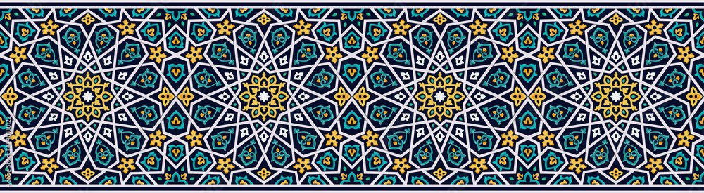 Oriental vector ornament, bardur. Majolica in architecture. Also used as a pattern or texture. Stock Vector | Adobe Stock