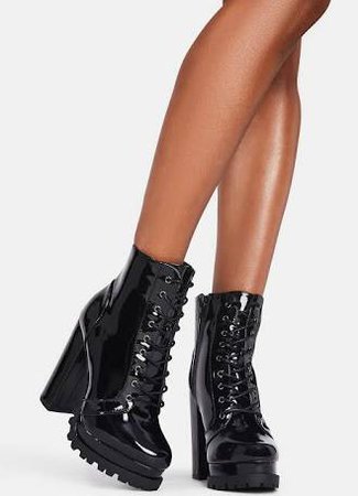 knee high patent leather boots lace up - Google Search