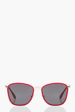 Rachel Retro Red Frame Sunglasses