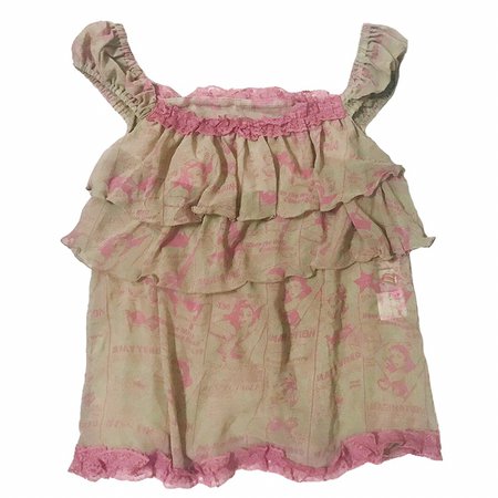 hysteric glamour x the rolling stones baby doll pin up design khaki color topn pink lace an