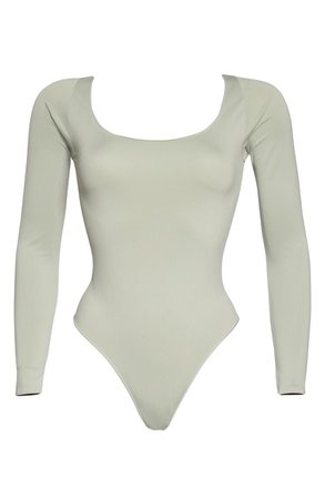 SKIMS Essential Long Sleeve Thong Bodysuit | Nordstrom