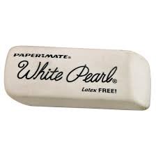 white pearl papermate eraser