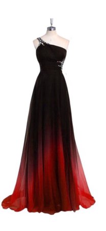 Amazing Red and Black Ombre Dress