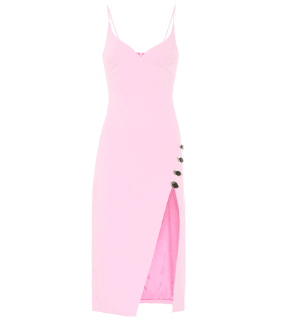 David Koma Crystal-embellished Cady Midi Dress In Pink | ModeSens