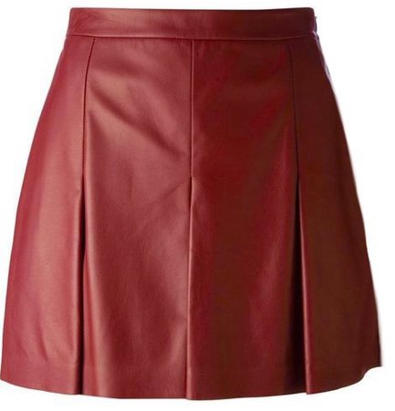 red leather skirt
