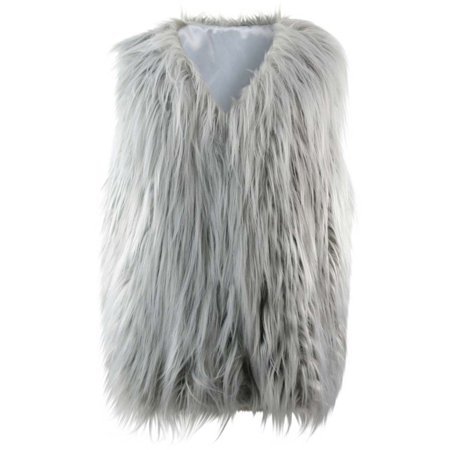 Luxury Divas - Gray Sleeveless Faux Fur Vest - Walmart.com
