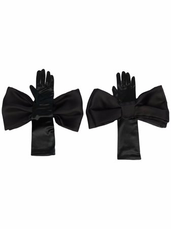 Parlor bow-detail Silk Gloves - Farfetch