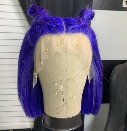 purple braided bob lace wig