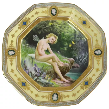Limoges Porcelain William Guerin Wood Nymph - Fairy in the Woods : Green Country Estates - Tulsa Antiques LLC | Ruby Lane