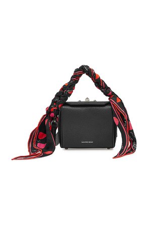 Box Bag 16 Leather Shoulder Bag with Silk Scarf Handles Gr. One Size