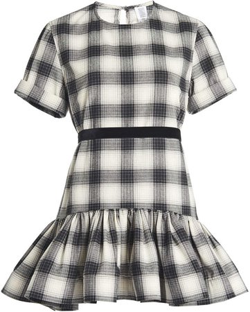 Rosie Assoulin Plaid Cotton-Blend Mini Dress