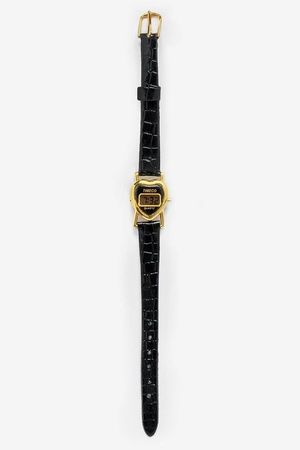 thin black vintage watch