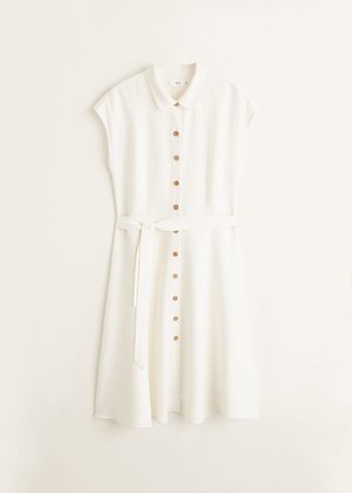 Linen-blend midi dress - Women | Mango United Kingdom