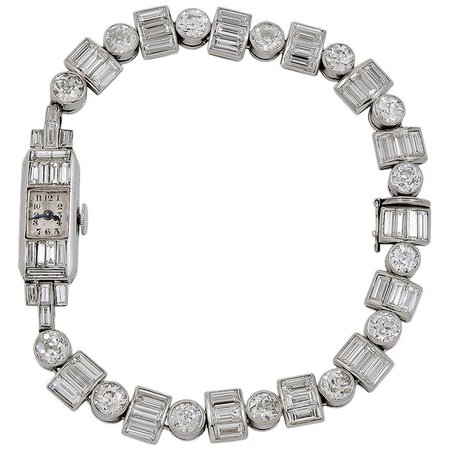 Art Deco Diamond Ladies Wristwatch For Sale at 1stdibs