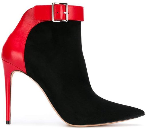 contrast ankle strap boots