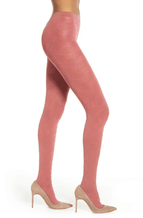 Gucci Gg Logo Tights In Beige/ Pink | ModeSens
