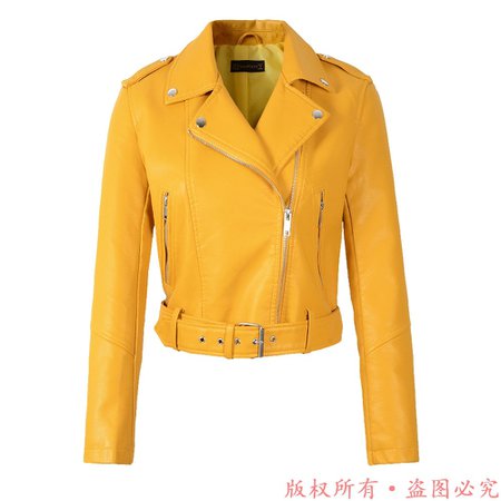 New Arrival brand Winter Autumn Green Motorcycle leather jackets yellow leather jacket women leather coat slim PU jacket Leather|Leather Jackets| - AliExpress