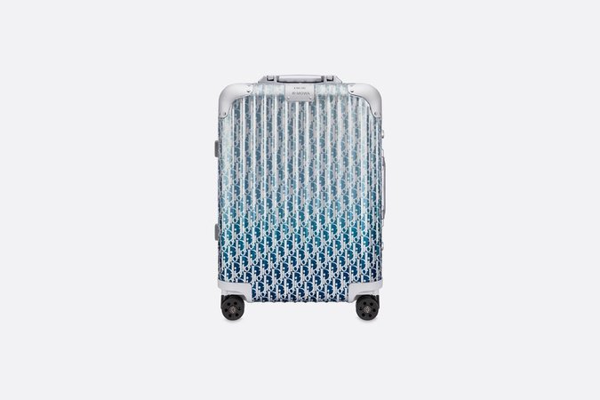 DIOR and RIMOWA Cabin Suitcase Gradient Blue Dior Oblique Aluminum - Leather goods - Man | DIOR