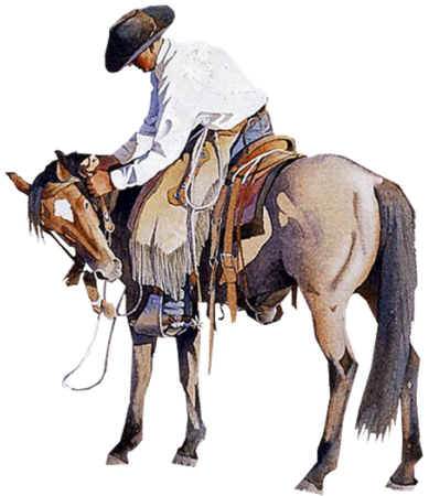 Cowboy and Horse American Western PNG Decal