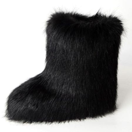 Y2K faux fur calf boot in black