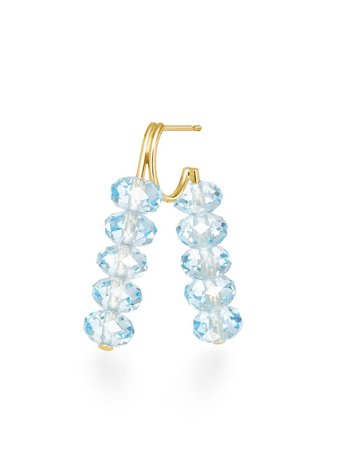 Shop AHKAH 18kt yellow gold AHKAH spring sequin blue topaz earring with Express Delivery - FARFETCH