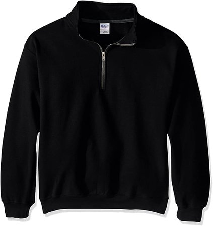 Gildan Men's Fleece Quarter-Zip Cadet Collar Sweatshirt, Black, Large at Amazon Men’s Clothing store