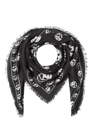 Skull Printed Scarf with silk Gr. One Size
