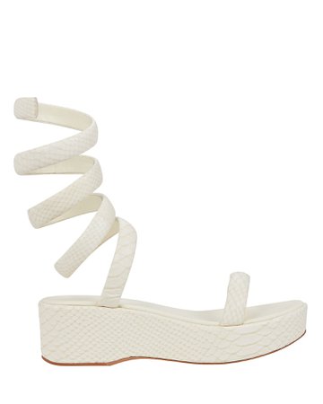 Cult Gaia Snake-Enmbossed Leather Sandals | INTERMIX®