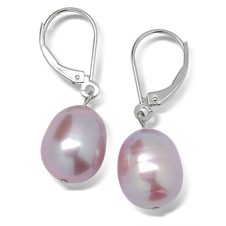 Lavender Pearl Drop Earrings