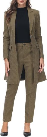 Amazon.com: MODFUL Women's 2 Piece Long Blazer with Pants Set Small Plaid Elegant Suit Set for Casual Business Office : Clothing, Shoes & Jewelry