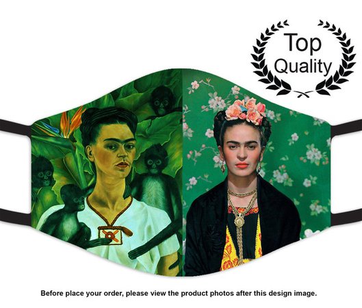 Frida Kahol Self Portrait Fine Art Face Mask Artistic Face | Etsy