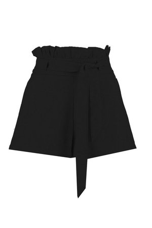 Paper Bag Waist Tie Belted Shorts | Boohoo