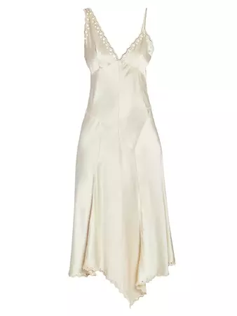 Shop Isabel Marant Ayrich Silk Eylet Bias Slip Midi-Dress | Saks Fifth Avenue