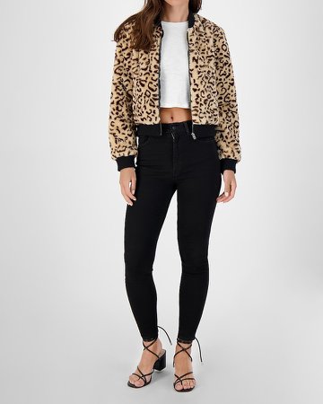 Bb Dakota Leopard Faux Fur Jacket