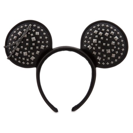 Minnie Mouse Faux Leather Ear Headband with Studs – Black | shopDisney