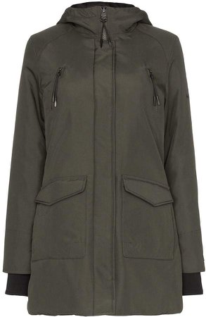 Technical insulating hooded parka