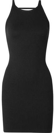The Range - Alloy Ribbed Stretch-knit Mini Dress - Black