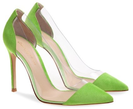 GIANVITO ROSSI Green Plexi Heels