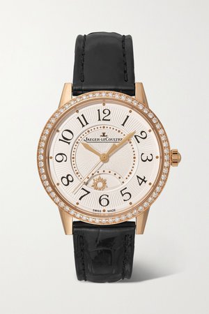 Rose gold Rendez-Vous Night & Day Automatic 34mm medium rose gold, alligator and diamond watch | Jaeger-LeCoultre | NET-A-PORTER