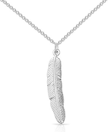 Amazon.com: Philip Jones Silver Plated Feather Necklace : Philip Jones: Clothing, Shoes & Jewelry