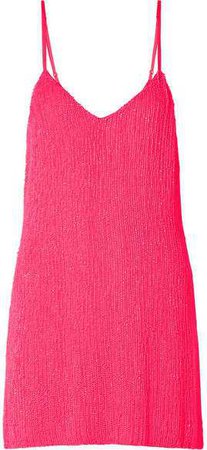 retrofete Claire Neon Sequined Chiffon Mini Dress - Pink